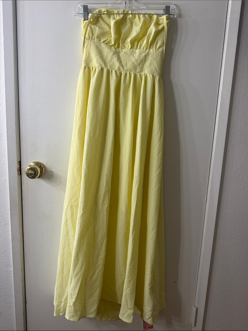 Yellow Strapless Maxi Dress